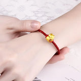 European Unisex Fortune Cat Bracelet 24KT Pendant Charm