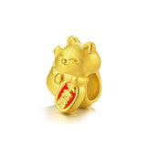 European Unisex Fortune Cat Bracelet 24KT Pendant Charm