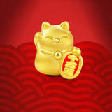 European Unisex Fortune Cat Bracelet 24KT Pendant Charm