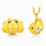 European Rabbit Bee Butterfly Charm Bracelet DIY 24KT Pendant