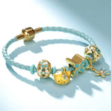 European Rabbit Bee Butterfly Charm Bracelet DIY 24KT Pendant