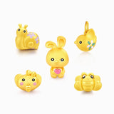 European Rabbit Bee Butterfly Charm Bracelet DIY 24KT Pendant