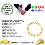 European Man Male Party 7MM Wide Chain 24KT Bracelet