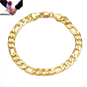 European Man Male Party 7MM Wide Chain 24KT Bracelet