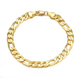 European Man Male Party 7MM Wide Chain 24KT Bracelet