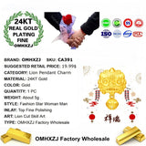 European Lion Bell 24KT Pendant Charm