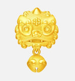 European Lion Bell 24KT Pendant Charm