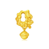 European Lion Bell 24KT Pendant Charm