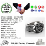 Celtic Compass 925 Silver Ring - European Fine Man Party Birthday Gift