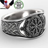 Celtic Compass 925 Silver Ring - European Fine Man Party Birthday Gift