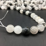Natural Rutilated Quartz Crystal Loose Beads for Jewelry Making