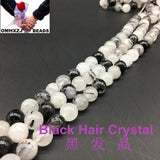 Natural Rutilated Quartz Crystal Loose Beads for Jewelry Making
