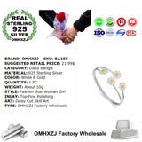 925 Sterling Silver Daisy Open Bangle Bracelet