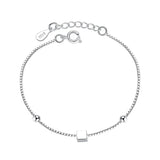 European Slim Star Square 925 Silver Bracelet