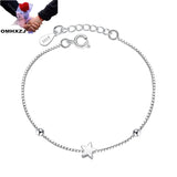 European Slim Star Square 925 Silver Bracelet