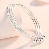 European Woman Girl Party Wedding Gift 925 Silver Bracelet Bangle