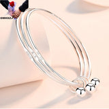 European Woman Girl Party Wedding Gift 925 Silver Bracelet Bangle