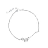 Peach Flower 925 Sterling Silver Bracelet European Fine Woman Girl Party Gift