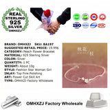 Peach Flower 925 Sterling Silver Bracelet European Fine Woman Girl Party Gift