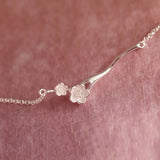 Peach Flower 925 Sterling Silver Bracelet European Fine Woman Girl Party Gift