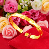 Bamboo 24KT Open Bracelet Bangle European Fine Hot Woman Party Gift