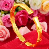 Bamboo 24KT Open Bracelet Bangle European Fine Hot Woman Party Gift