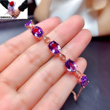 European Fine Woman Party Birthday Wedding Gift Oval AAA Zircon Rose Bracelet