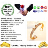 European Fine Woman Girl Rose Gold Bowtie Bangle Bracelet