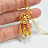 European Woman Girl Party Wedding Gift Hollow Out Feather Pendant