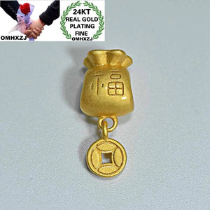 European Woman Man Birthday Wedding Fortune Bag 24KT Pendant Charm
