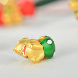 European Man Woman Party Birthday Wedding Gift Rat Beads 24KT Pendant Charm