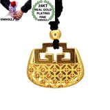 European Hollowed Flower Lock 24KT Pendant Charm