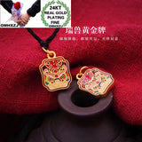 European Vintage Fortune Animal 24KT Pendant Charm