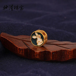 European Vintage Rabbit 24KT Pendant Charm Bead