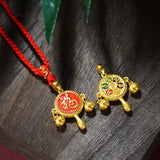 European Peace Bell Drum 24KT Pendant Charm
