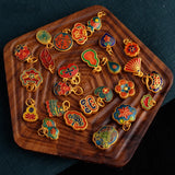 European Woman Man Party Vintage Calabash Flower Pendant Charm