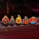 Vintage Calabash FU 24KT 999 Stamp Pendant Charm