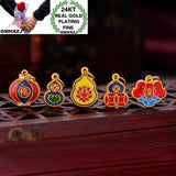 Vintage Calabash FU 24KT 999 Stamp Pendant Charm