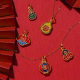 Vintage Calabash FU 24KT 999 Stamp Pendant Charm