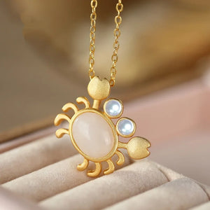 European Vintage Crab 24KT Pendant Charm