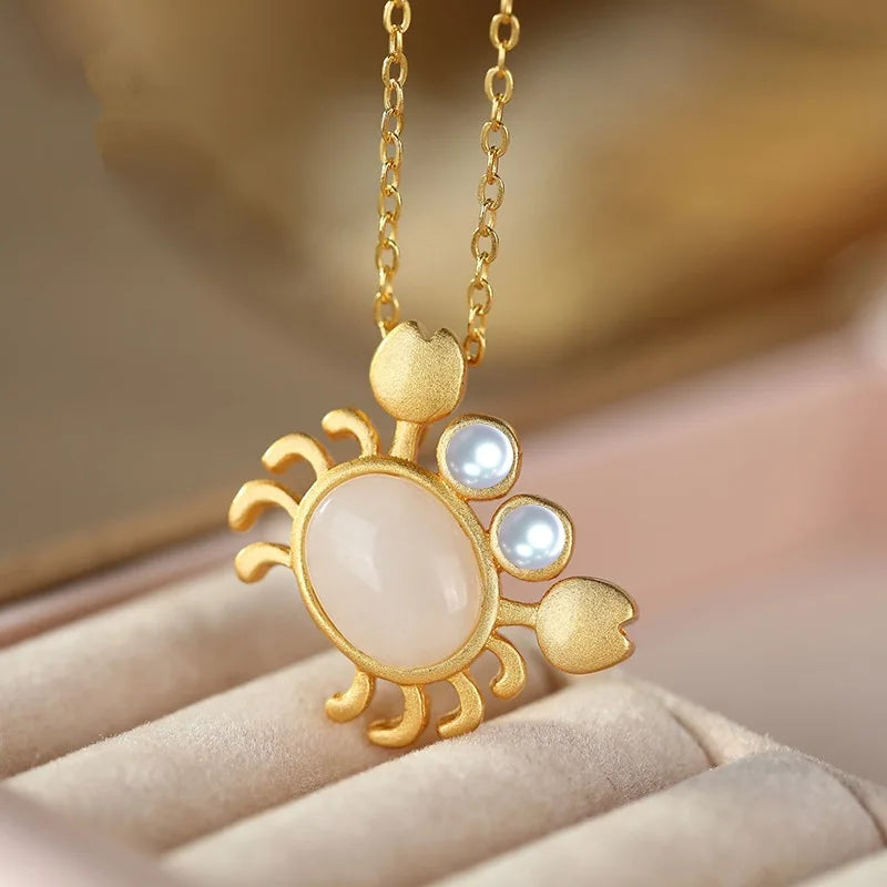 European Vintage Crab 24KT Pendant Charm