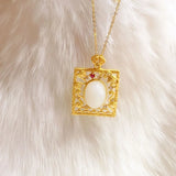 European 24KT Pendant Charm, Vintage Rectangle Design