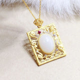 European 24KT Pendant Charm, Vintage Rectangle Design
