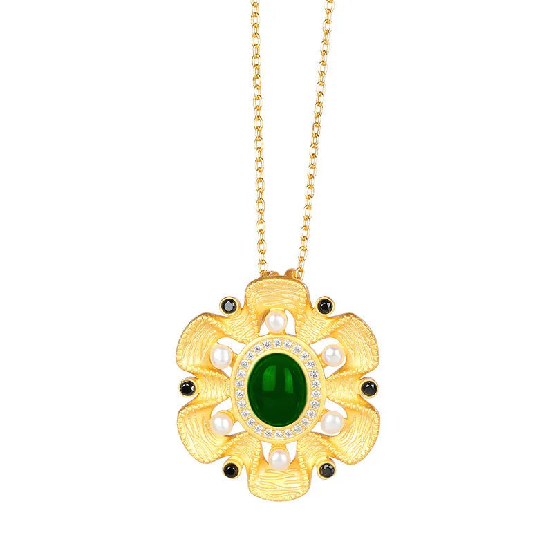 European 24KT Pendant Charm, Vintage Rectangle Design