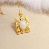 European 24KT Pendant Charm, Vintage Rectangle Design