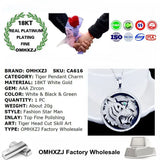 European Man Party Birthday Wedding Gift Tiger AAA Zircon 18KT Pendant Charm