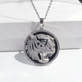 European Man Party Birthday Wedding Gift Tiger AAA Zircon 18KT Pendant Charm