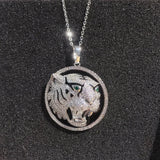 European Man Party Birthday Wedding Gift Tiger AAA Zircon 18KT Pendant Charm