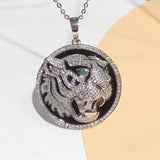 European Man Party Birthday Wedding Gift Tiger AAA Zircon 18KT Pendant Charm