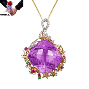 European Woman Party Birthday Wedding Gift Square AAA Zircon 18KT Pendant Charm